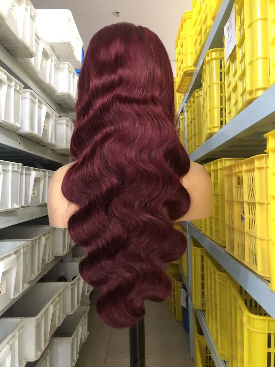 Burgundy, body wave lace wig 