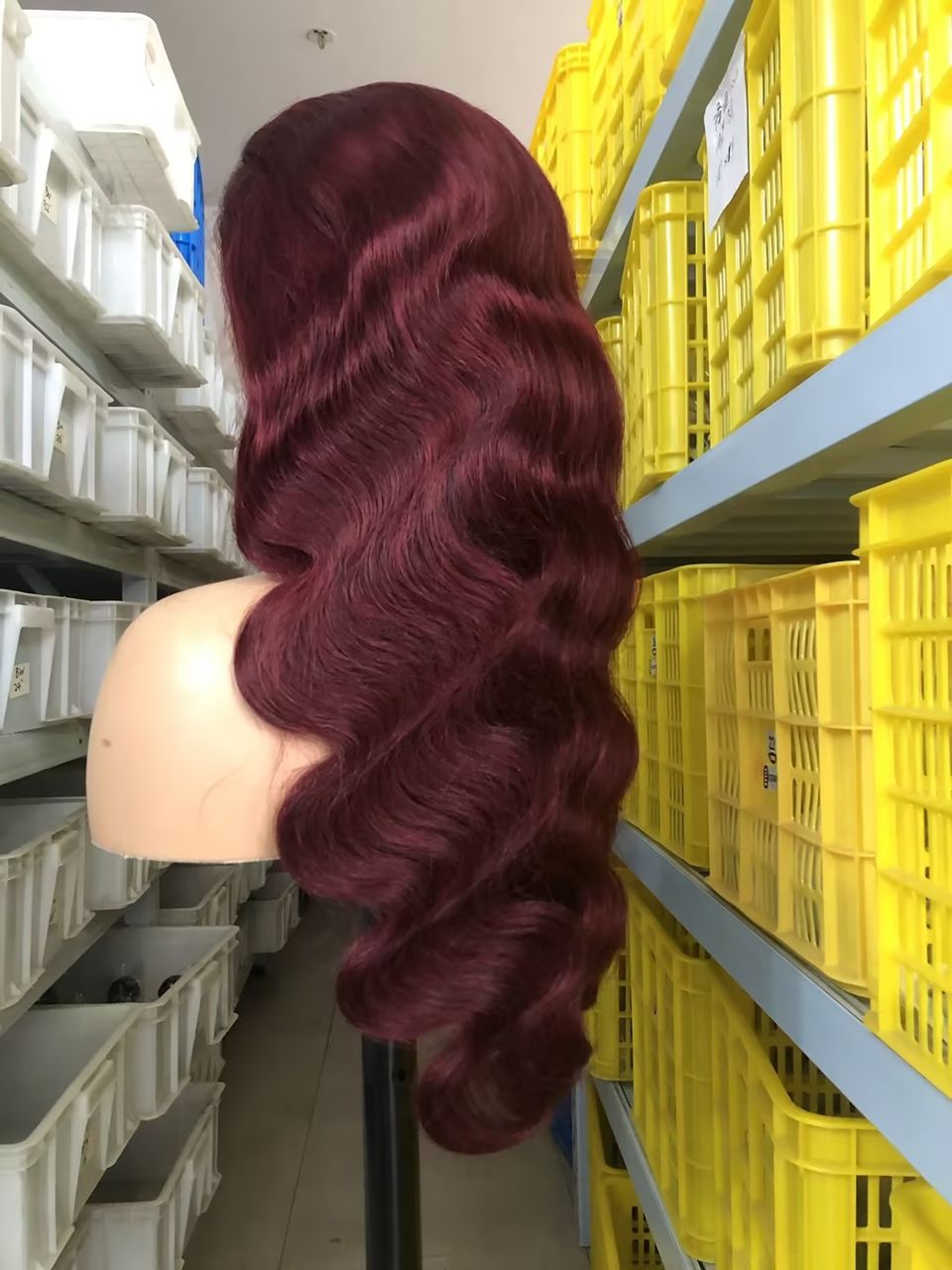 Burgundy, body wave lace wig 