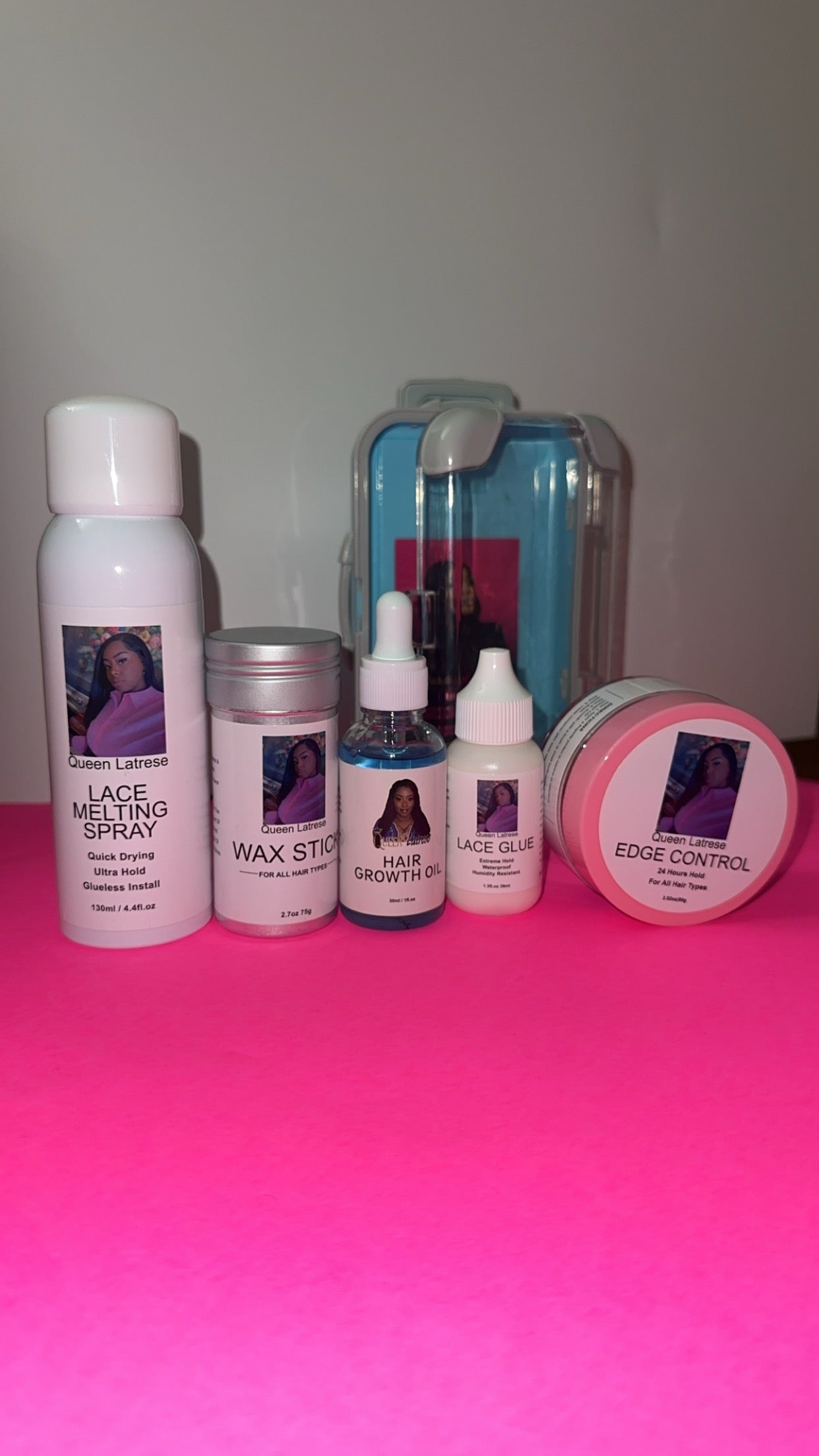 Melt spray -wax-hair growth oil-lace glue-edge control 